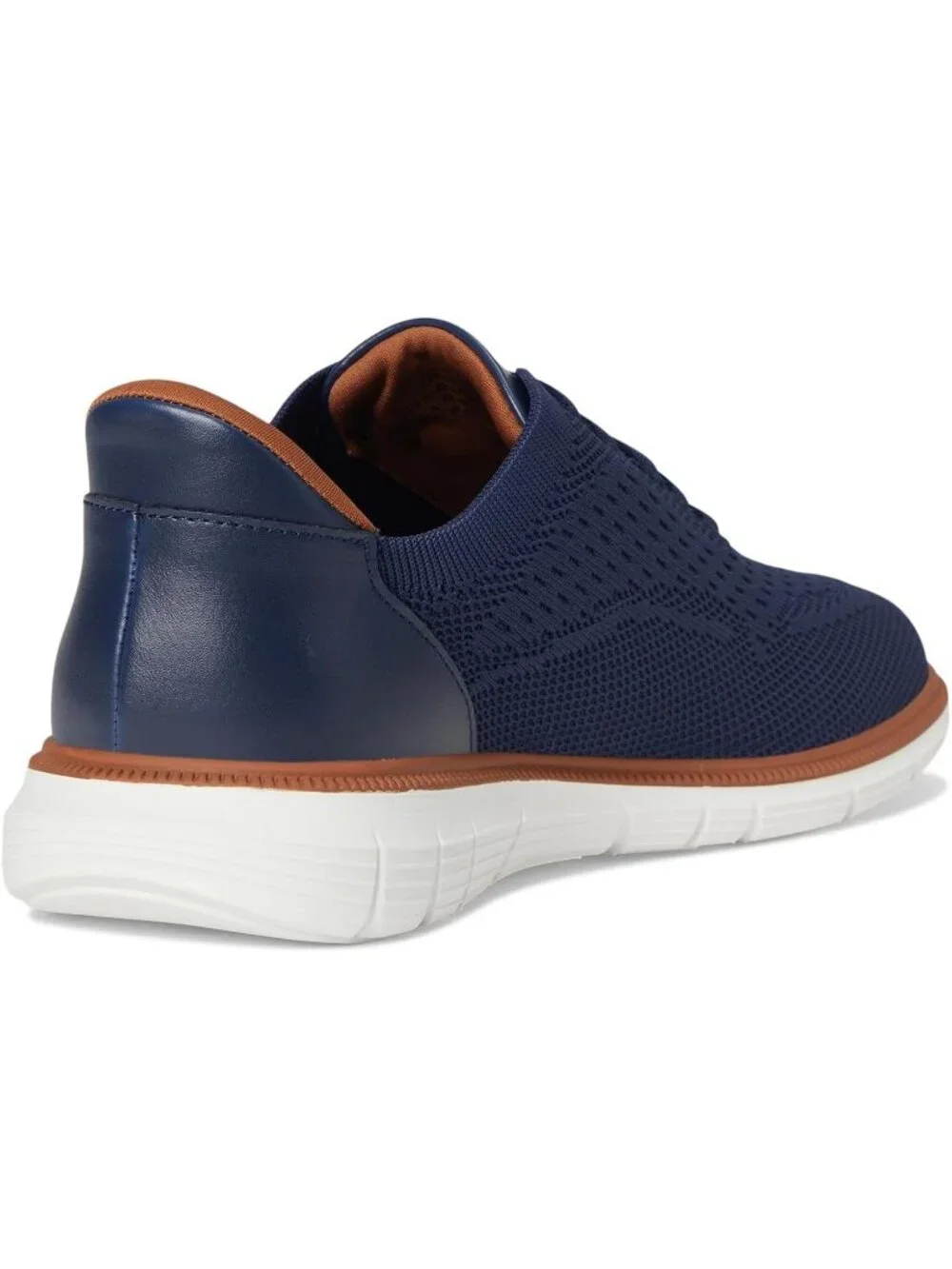 Marc Joseph Men's Navy Leather Slip On Round Toe Solid Comforts Oxfords Shoes